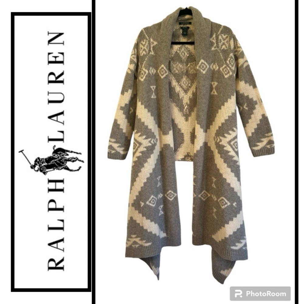 ⭐️ Lauren Ralph Lauren Lambs Wool Sweater Duster Wrap